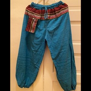 NWOT  Turquoise 100% Cotton pants made in Thailand.